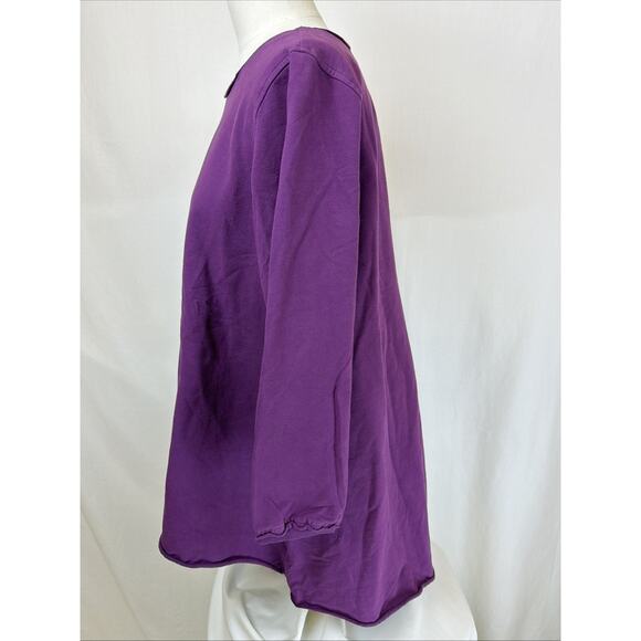 NWT Kleen Purple Long Sleeve Kangaroo Pocket High Low Tunic Top #0727 SZ SMALL - Picture 2 of 9